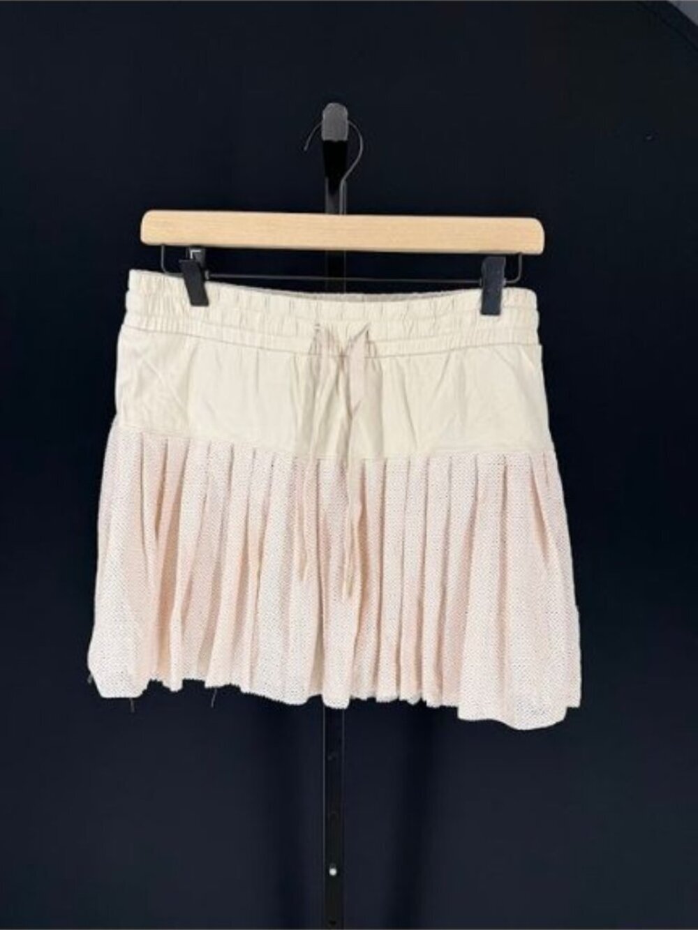 Joy Lab Cream Mesh Pleated Tennis Skirt